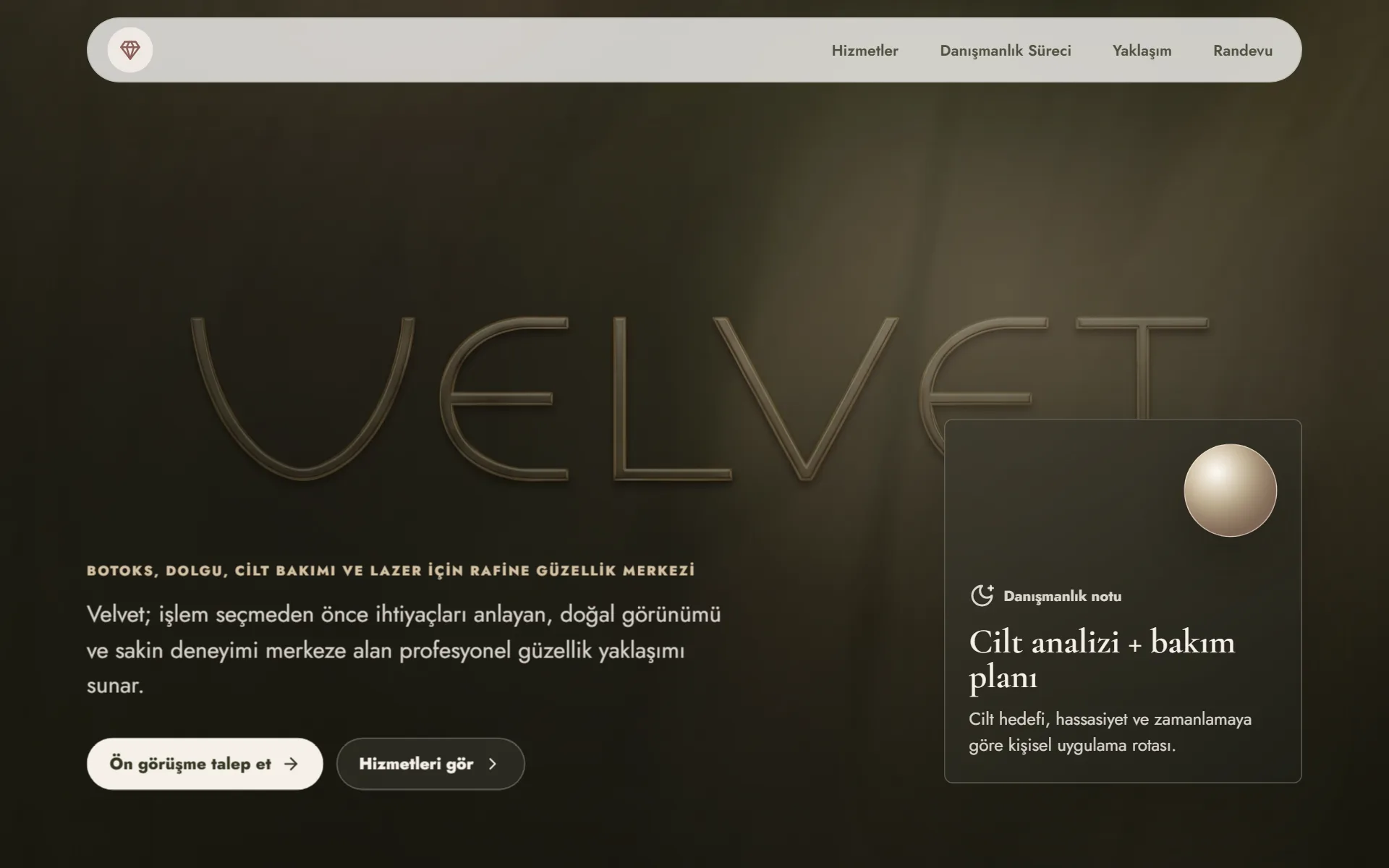Velvet Güzellik & Estetik Merkezi ana sayfası
